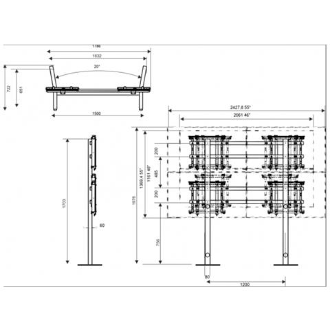 Floor Stand Videowall 2×2 Economy Standyall - Foto 2