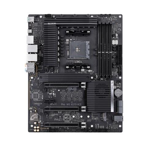 Scheda madre Pro WS X570-ACE Workstation ATX AMD AM4 Ryzen 3000 14 fasi di alimentazione PCIe 4.0 M. 2 DDR4 ECC U. 2 Intel LAN SATA USB 3.2 Gen2 Type-A Type-C Control Center Express - Foto 2