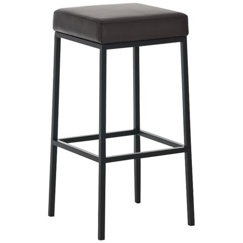 Sgabello Bar Montreal Imbottito In Similpelle I Sgabello Panchetto Design Cucina O Bar Telaio 4 Gambe I Sgabello Bancone H 85 CM Marrone Base: Metallo Nero - Foto 1