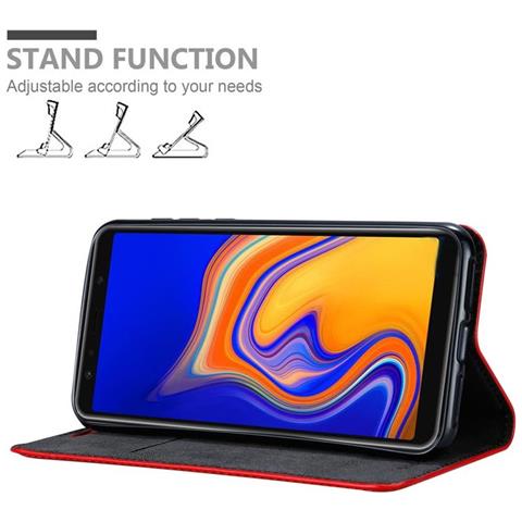 Custodia Compatibile Con Samsung Galaxy A6s In Rosso Mela - Coperchio Protettiva Con Chiusura Magnetica, Funzione Stand E Tasca Per Le Carte - Foto 5