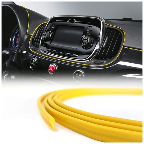 Trim Stripes Profilo A Incastro Per Interni Auto, Giallo, 3 Mm X 3 Mt - Foto 1