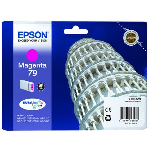 Originale T7913 Magenta C13t79134010 Wf4630 4640 5620 5110dw 5690dw 5190dw 79 6.5ml - 800 Pag. - Foto 2