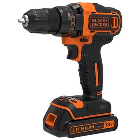BDCDD186KB Trapano con impugnatura a pistola Ioni di Litio 1.5Ah Nero, Arancione trapano senza fili - Foto 1