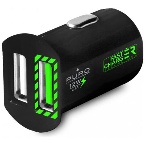 FCMCH2USB24SCBL Auto Nero, Verde caricabatterie per cellulari e PDA - Foto 1