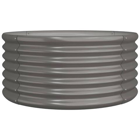 Vaso da Giardino Acciaio Verniciato a Polvere 80x80x36cm Grigio - Foto 1