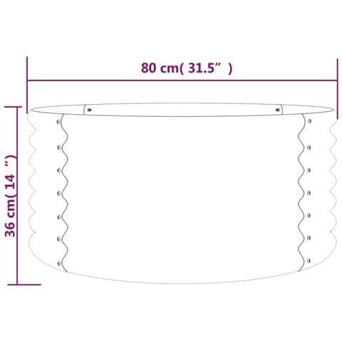 Vaso da Giardino Acciaio Verniciato a Polvere 80x80x36cm Grigio - Foto 2