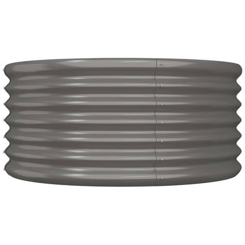 Vaso da Giardino Acciaio Verniciato a Polvere 80x80x36cm Grigio - Foto 3