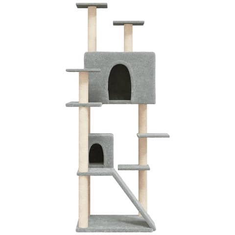 Albero Per Gatti Con Tiragraffi In Sisal Grigio Chiaro 153 Cm - Foto 2