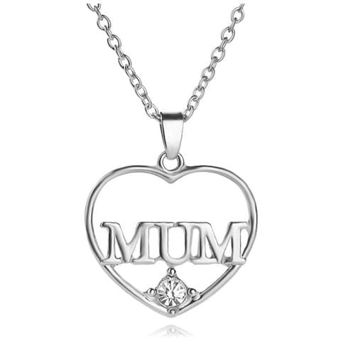 Collana Con Cuore Della Mamma In Lega Di Zinco/argento Con Strass - Foto 1