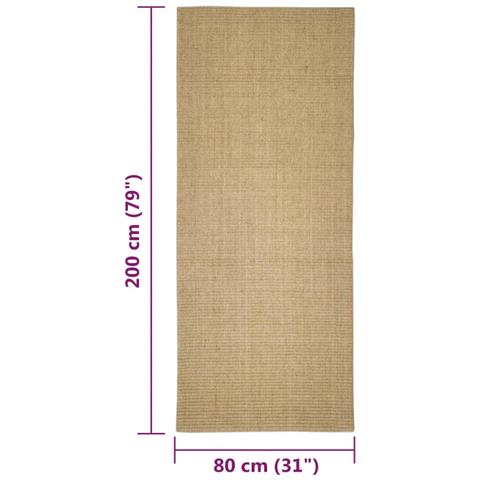 Tappeto In Sisal Per Tiragraffi 80x200 Cm - Foto 5