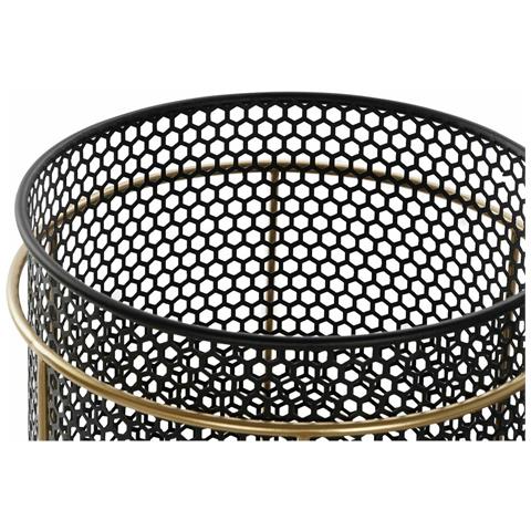 Set Di Vasi Da Fiori Dkd Home Decor Nero Dorato Metallo Loft (36 X 36 X 58 Cm) - Foto 2