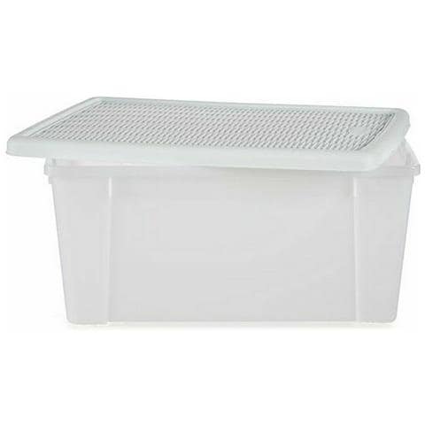 Scatola Portaoggetti Con Coperchio Elegance Bianco Plastica 29 X 17 X 39 Cm (6 Unità) - Foto 2