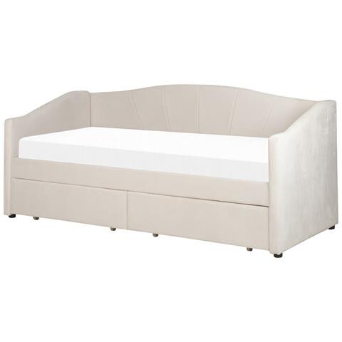 Letto Da Giorno Con Contenitore Tessuto Beige Chiaro 90 X 200 Cm Vittel - Foto 7