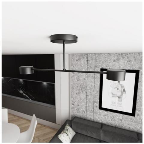 Lampada A Sospensione Motif - Nero, Beige - Acciaio Verniciato A Polvere - 82x100x70 Cm - Foto 2