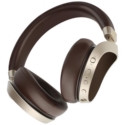 Cuffie Bluetooth Autonomia 40 Ore Microfono Tasti Multifunzione, Marrone - Foto 1