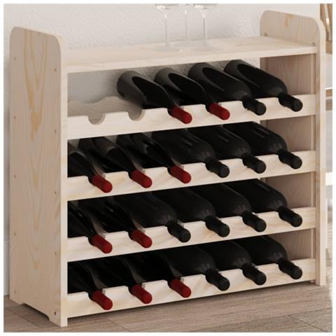 Portavini Pannello Superiore 67,5x25x60 Cm Legno Massello Pino - Foto 1