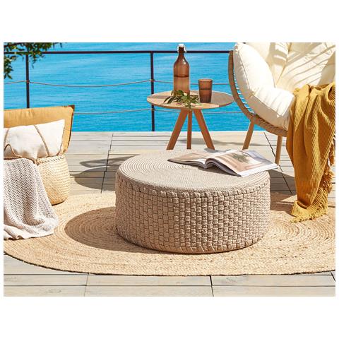 Pouf Mithi Beige 70 Cm 70 Cm 30 Cm - Foto 1
