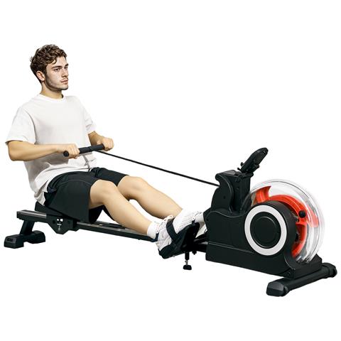 Vogatore ad Acqua Pieghevole a 6 Livelli di Resistenza, in Acciaio e PC, 190x50x65 cm, Rosso - Foto 1