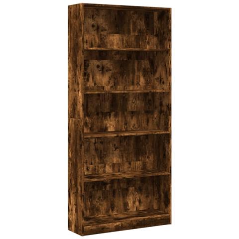 Libreria Rovere Fumo 80x24x176 Cm In Legno Multistrato - Foto 2