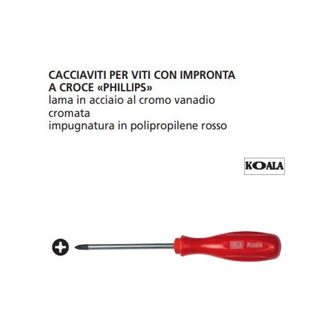 Oreca-cacciavite Per Viti Con Impronta A Croce ""phillips""gr1 4.5x80 In Acciaio Cromo Vanadio - Foto 1