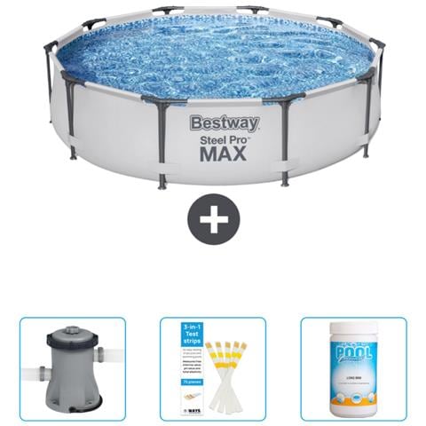 Piscina Fuori Terra - In Giro - 305x76 Cm - Grigio - Include Accessori Coordinati Cb37 - Foto 1