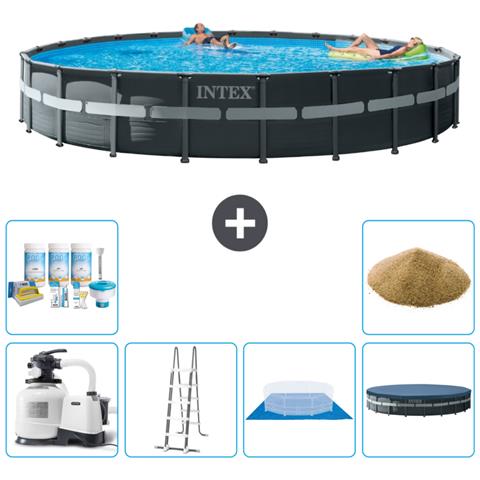 Piscina Fuori Terra - In Giro - 732x132 Cm - Grigio - Include Accessori Coordinati A2990 - Foto 1