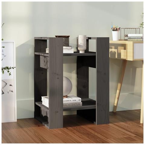 Lusso Casadino - Libreria/divisorio Grigio 41x35x57 Cm In Legno Massello Di Pino - Foto 8