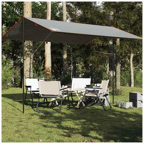 Telone Da Campeggio Grigio /arancione 400x294 Cm Impermeabile - Foto 2