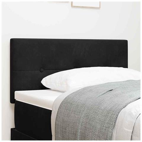 Testiera  Button Tufted Nera 90 cm in Velluto - Foto 2