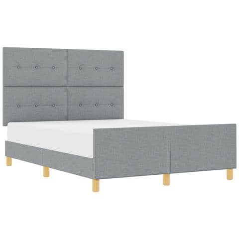 Letto Grigio chiaro 160x200 cm in tessuto - Foto 1