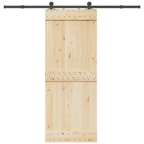 Kit di Binari per Porte Scorrevoli 213,5 cm Acciaio Nero - Foto 2