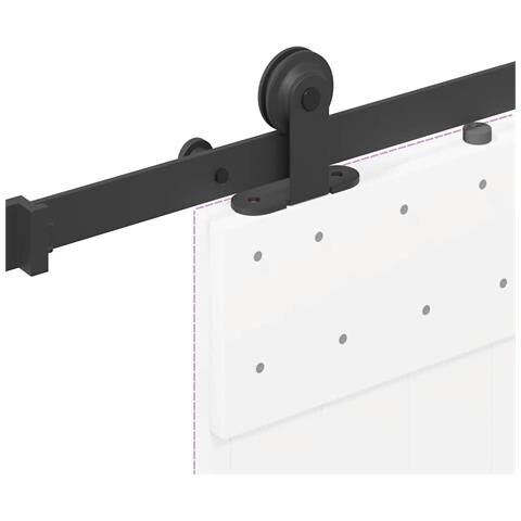 Kit di Binari per Porte Scorrevoli 213,5 cm Acciaio Nero - Foto 9