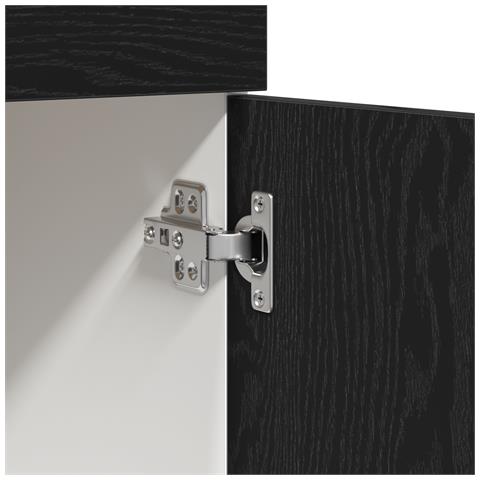 Armadio  con cassetto in rovere nero, 80x46x81,5 cm, realizzato in legno ingegnerizzato - Foto 9