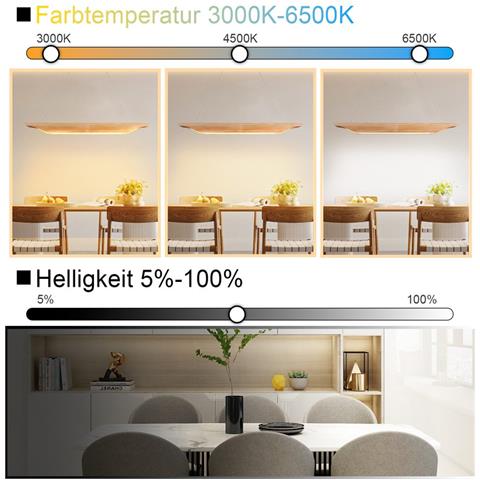 Lampada A Sospensione Moderna In Legno Da 90 Cm Per Sala Da Pranzo, Dimmerabile Con Telecomando - Foto 2