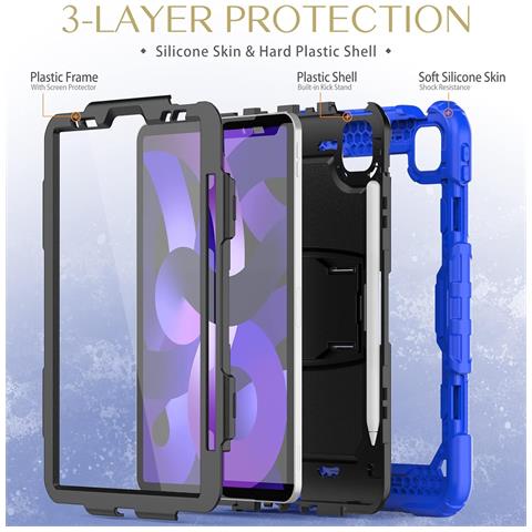 Custodia Per Ipad Air 5/air 4/ Pro 11 Con Tracolla Blu - Foto 4