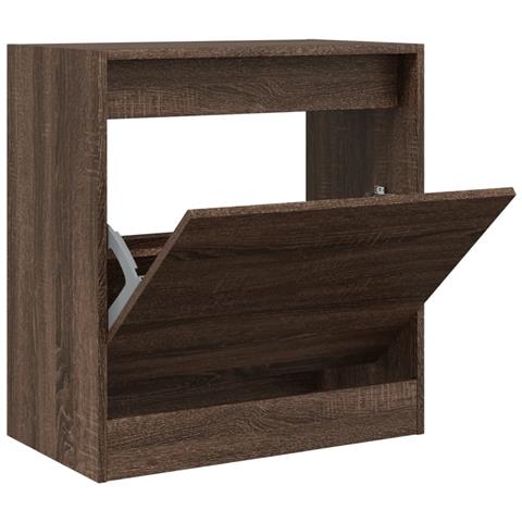 Scarpiera Rovere Marrone 60x34x63,5 cm in Legno Multistrato - Foto 1