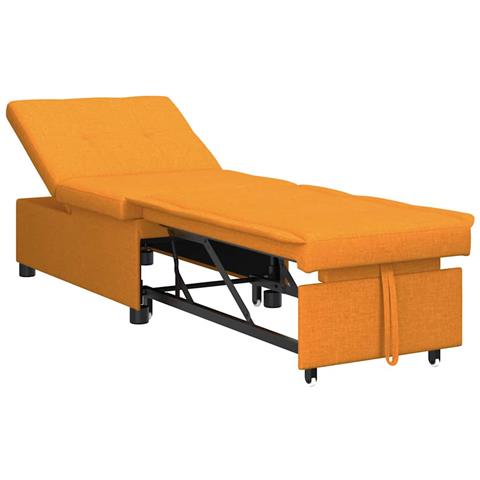 Divano letto Giallo scuro 194 x 67 x 37 cm Tessuto - Foto 1