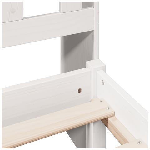 Letto Libreria senza Materasso Bianca 90x200 cm Legno di Pino - Foto 9