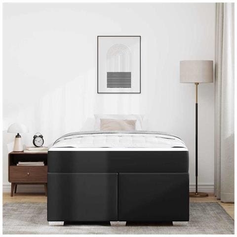 Struttura del letto Nero 120 x 200 cm Pelle sintetica - Foto 2