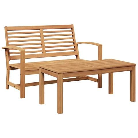 Set Divano da Giardino 2 pcs Naturale Legno massello di teak - Foto 1