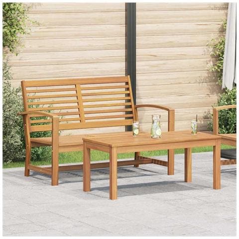 Set Divano da Giardino 2 pcs Naturale Legno massello di teak - Foto 2