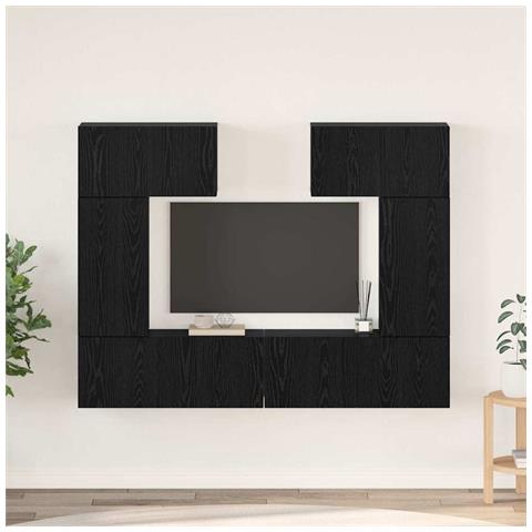 Set mobile TV 6 pcs Rovere nero 80 x 30 x 30 cm - Foto 2