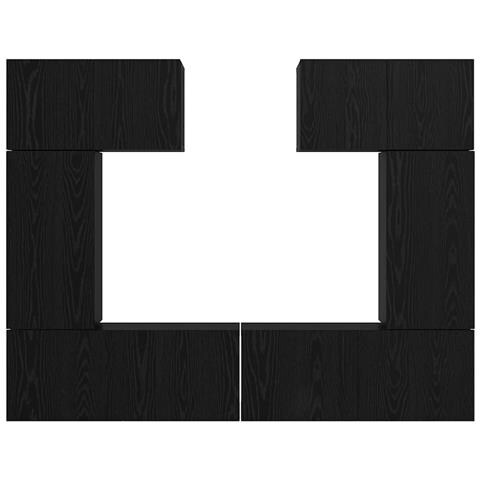 Set mobile TV 6 pcs Rovere nero 80 x 30 x 30 cm - Foto 9