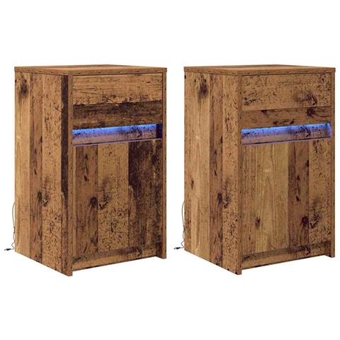 Armadio da Letto LED 2 pcs Legno vecchio 38 x 34 x 61 cm - Foto 1