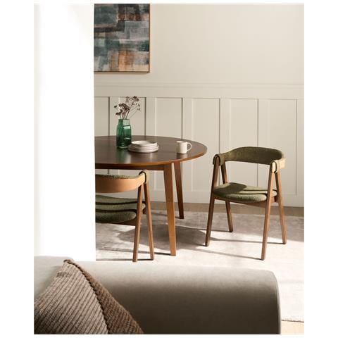 Set Di 2 Sedie Da Pranzo Day Bouclé Marrone Scuro /verde - Foto 1