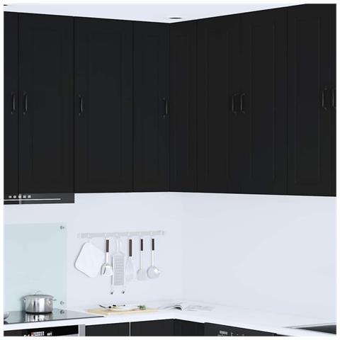 Pensile cucina Nero 57 x 57 x 100 cm Legno multistrato - Foto 2