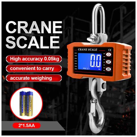 Bilancia Elettronica A Sospensione 1000kg - Portatile Con Display Lcd E Alimentazione A Batteria Orange - Foto 2
