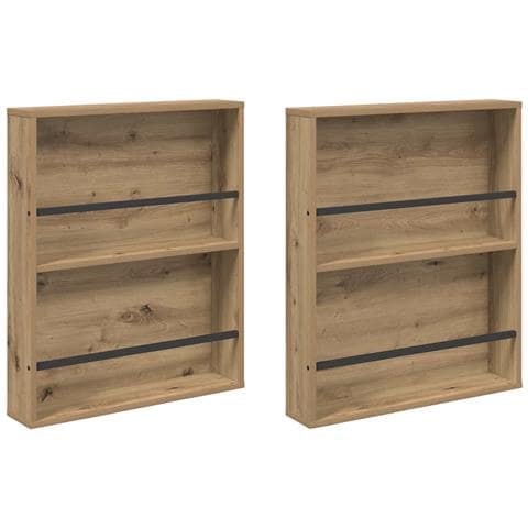 Scaffale per riviste 2 pcs Rovere artigianale 60 x 12 x 70 cm - Foto 1