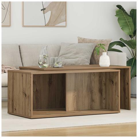 Set di Tavolini da Caffè 2 pcs Rovere artigianale - Foto 2