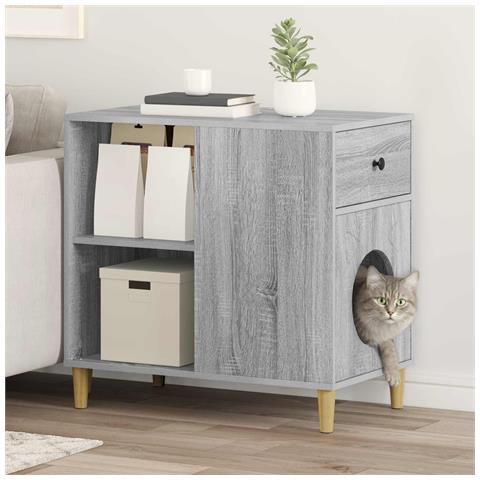 Casa per Gatti Grigio Sonoma 72 x 42.5 x 70 cm - Foto 2